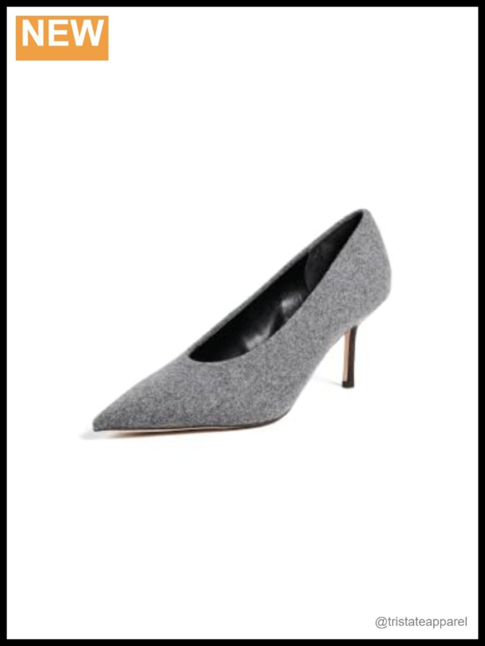 Felt Pointed Toe Stiletto Heel Pull-On Pumps Cushioned Footbed